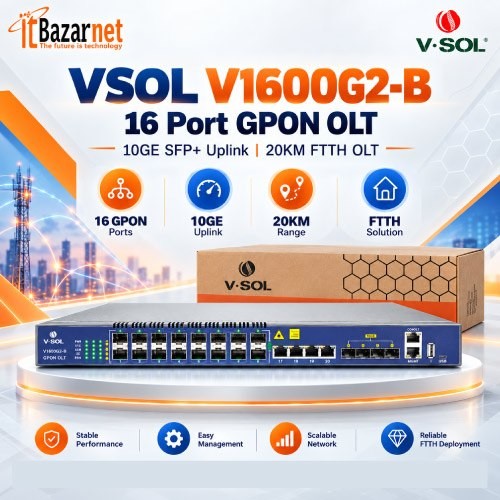 VSOL Gpon OLT V1600G2-B 16 Port Layer 3 OLT with 10G Uplink Image