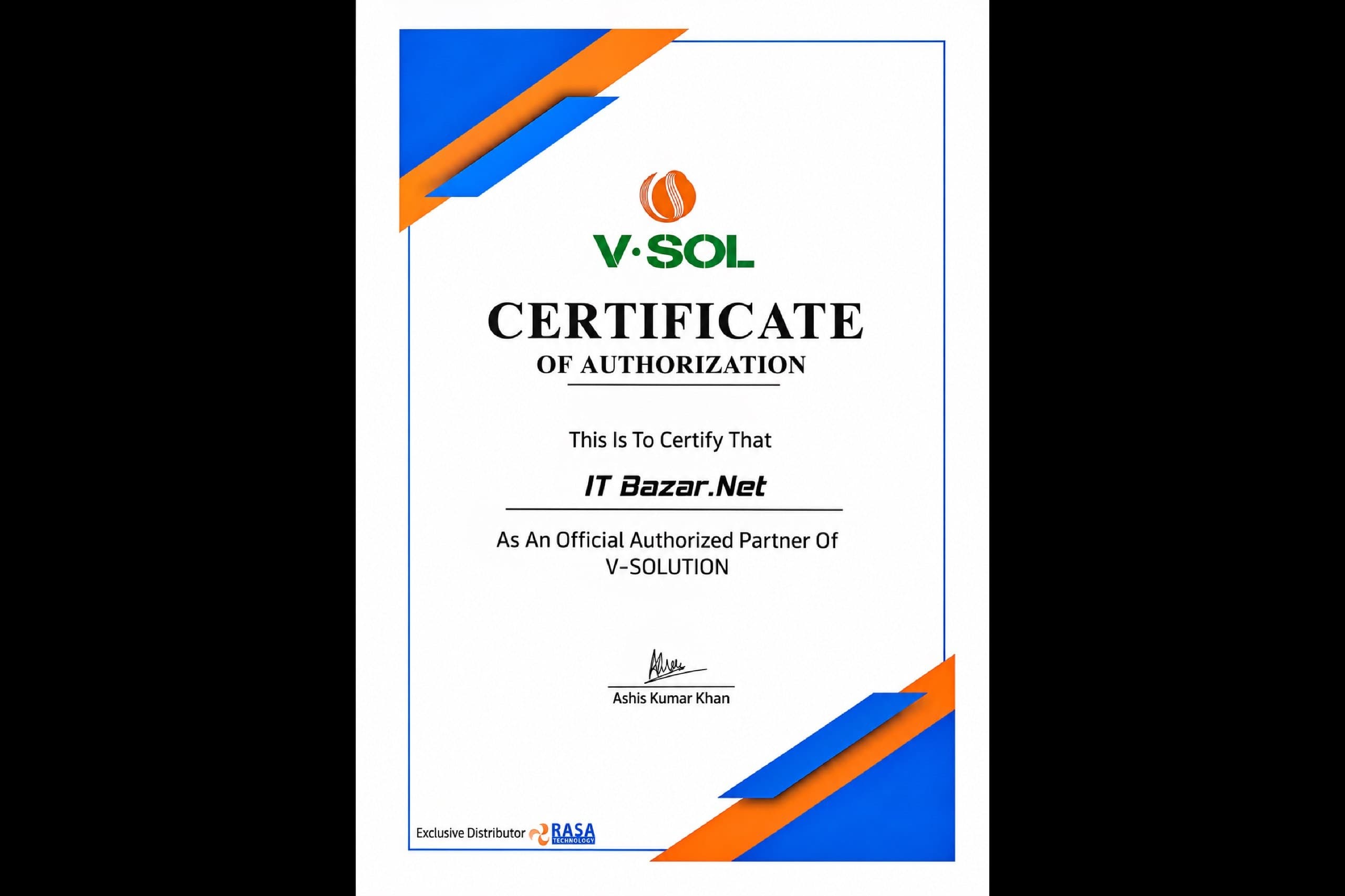 Vsol Certificate of Authorization