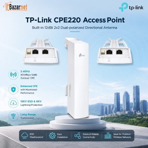 Tplink CPE220 Outdoor Cpe 2.4GHz 12dBi 300Mbps Image