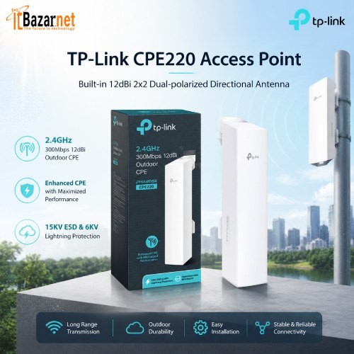 Tplink CPE220 Outdoor Cpe 2.4GHz 12dBi 300Mbps Image