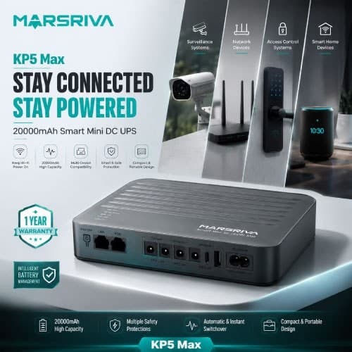 MARSRIVA KP5 Max 20000mAh Smart Mini DC UPS Image