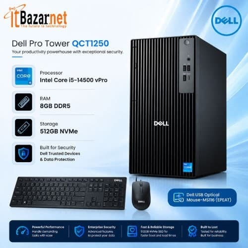 Dell Brand PC QCT1250 Pro Tower Intel Core i5 Image