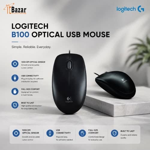 Logitech b100 Optical USB Mouse Image