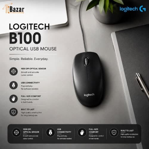 Logitech b100 Optical USB Mouse Image