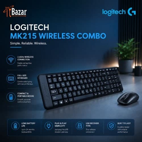 Logitech MK215 Wireless Keyboard and Mouse Combo Image