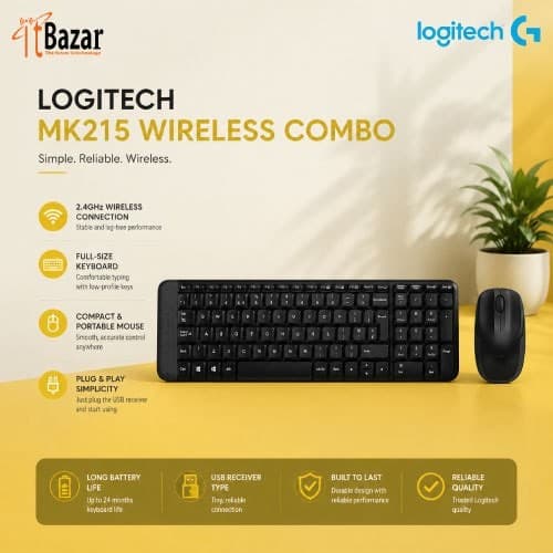 Logitech MK215 Wireless Keyboard and Mouse Combo Image