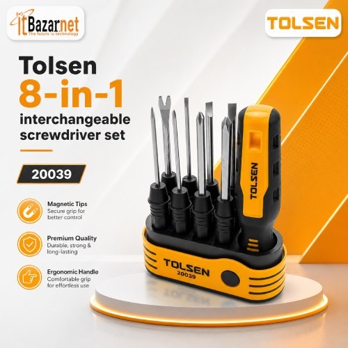 TOLSEN Screwdriver Set 8 in 1 Interchangeable M: 20039 Image