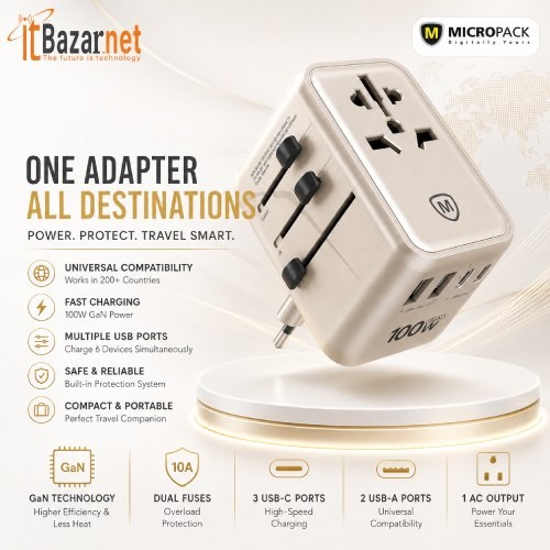 Micropack Universal Travel Adapter MTA-5100 100W 5 Port Image