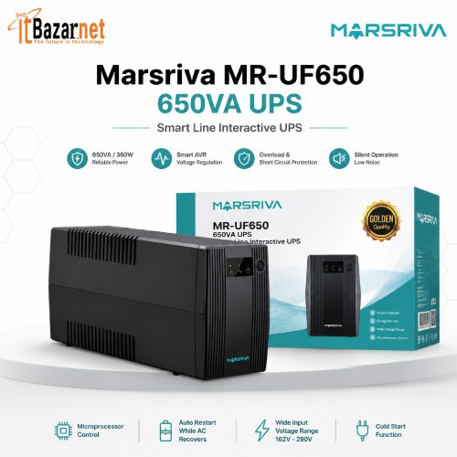Marsriva MR-UF650 650VA UPS Smart Line Interactive UPS