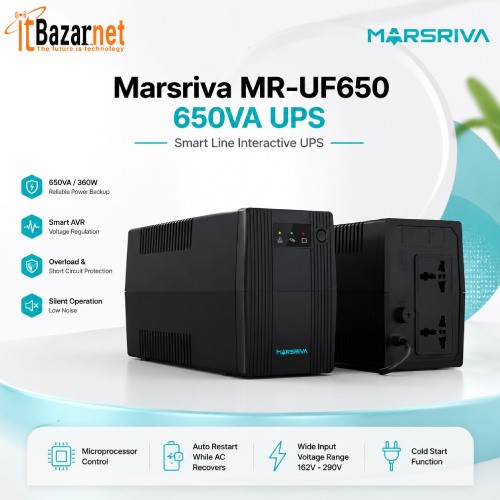 Marsriva MR-UF650 650VA UPS Smart Line Interactive UPS Image