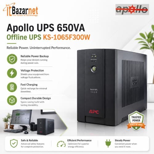 Apollo UPS KS-1065F300W 650VA Offline UPS Image
