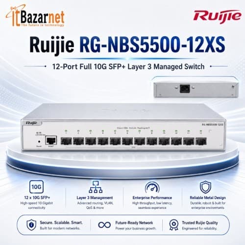Ruijie 10G Switch RG-NBS5500-12XS 12Port Full 10G SFP+ Layer 3 Managed Switch Image