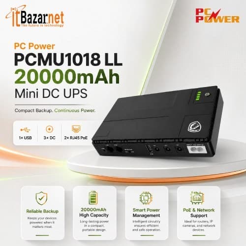 PC Power Mini DC UPS PCMU1018LL 20000mAh Image