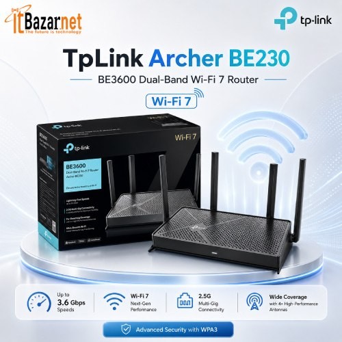 TPLink BE230 BE3600 WiFi7 Dual Band Router Image