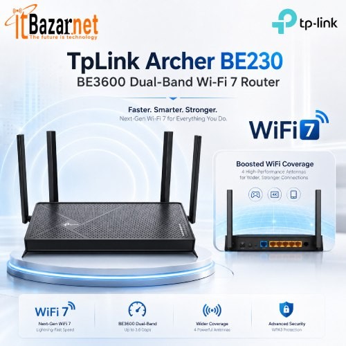 TPLink BE230 BE3600 WiFi7 Dual Band Router Image