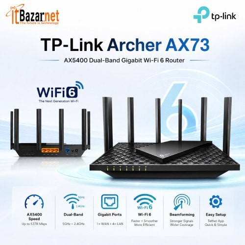 Tplink Archer AX73 AX5400 Dual Band Gigabit WiFi6 Router Image
