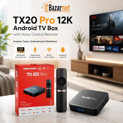 TX20 Pro 12K Android TV Box with Voice Control Remote