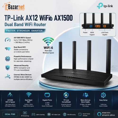 TP-Link Archer AX12 AX1500 Dual-Band Wi-Fi 6 Router Image
