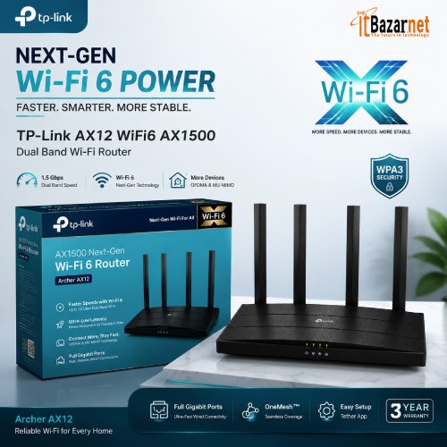 TP-Link Archer AX12 AX1500 Dual-Band Wi-Fi 6 Router Image