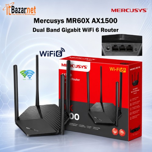 Mercusys MR60X AX1500 Dual-Band WiFi 6 Gigabit Router Image