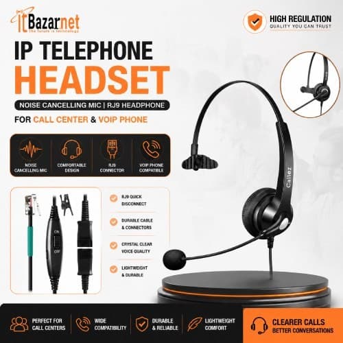 IP Telephone Headset For Call Center VoIP Phone Headset with Microphone Image