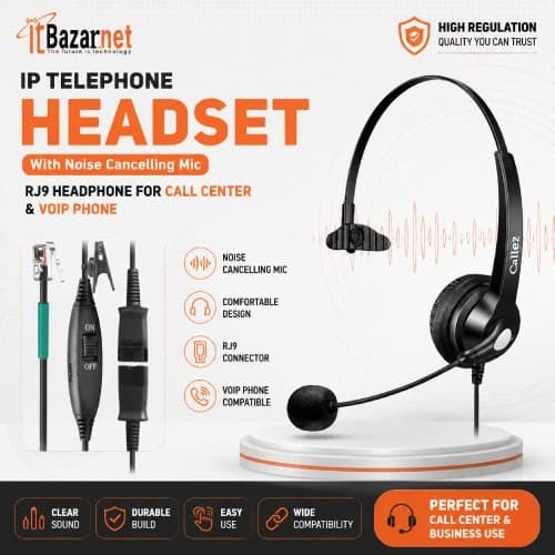 IP Telephone Headset For Call Center VoIP Phone Headset with Microphone Image