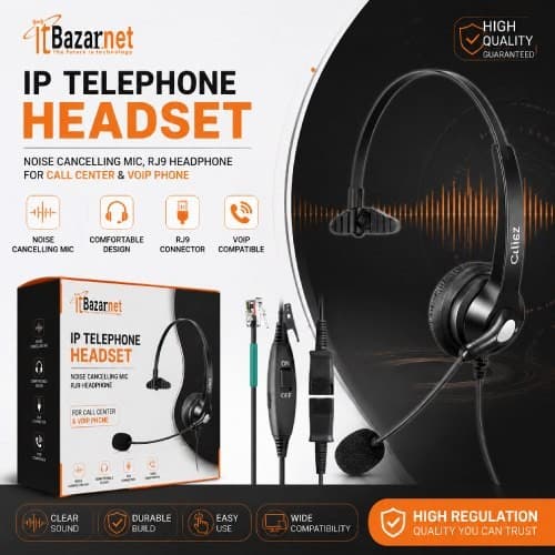 IP Telephone Headset For Call Center VoIP Phone Headset with Microphone Image