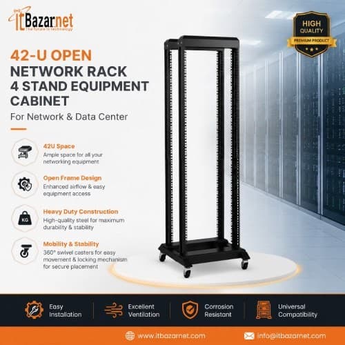 42U Open Server Rack 4 Stand 19 Inch Network Cabinet Image