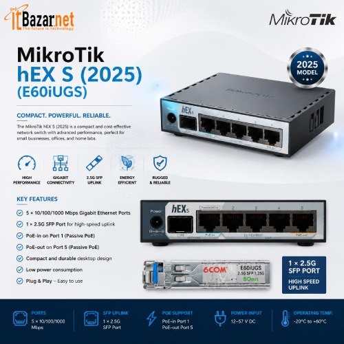 MikroTik hEX S (2025) (E60iUGS) Image