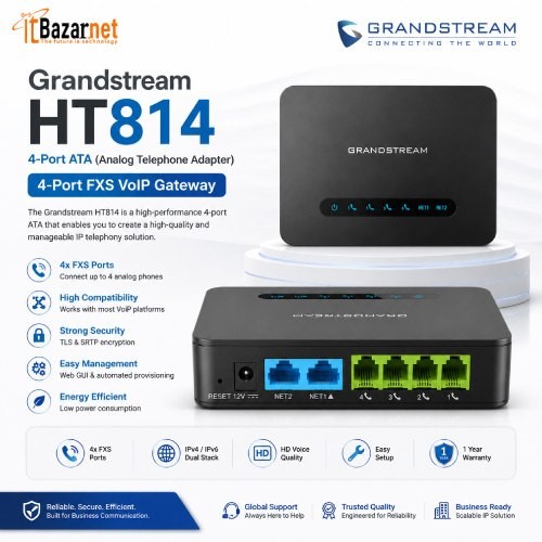 Grandstream ATA HT814 4PORT FXS VoIP Gateway