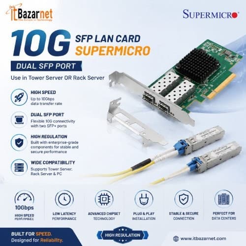 Supermicro 10G Dual Port SFP+ LAN Card Broadcom Chipset Image