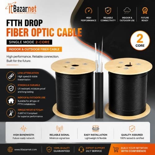 FTTH Drop Fiber Optic Cable Single Mode 2-Core Image