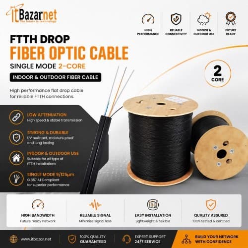 FTTH Drop Fiber Optic Cable Single Mode 2-Core Image
