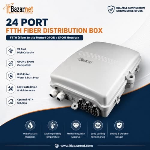 24 Port FTTH Fiber Distribution Box For EPONGpon Fiber Distribution Box Image
