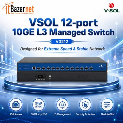 VSOL V3212 12 Port 10G Managed Switch L3 Image
