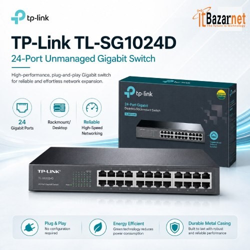 TPLink TL-SG1024D 24Port Gigabit Desktop Rackmount Switch Image