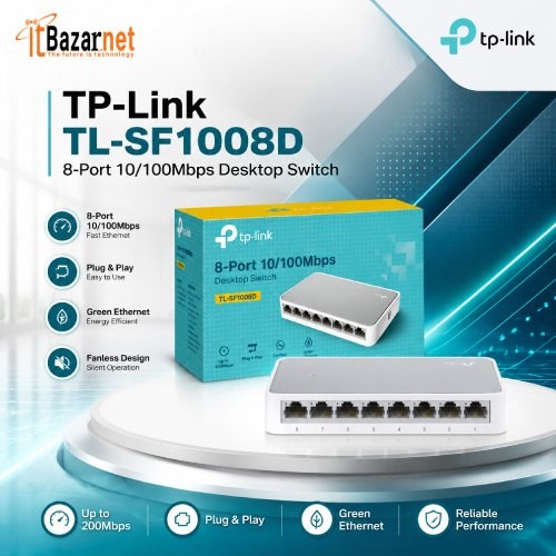 TPLink TL-SF1008D 8Port 10/100Mbps Desktop Switch Image