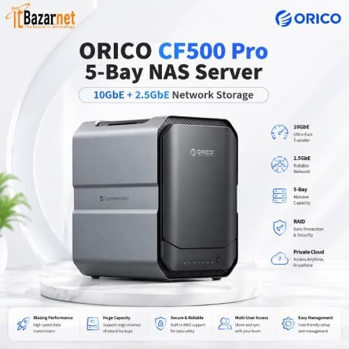 ORICO CF500 Pro 5-Bay NAS Storage Server Intel Core i3-N305 8GB DDR5 10GbE Image