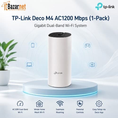 TPLink Deco M4 1-Pack AC1200 Whole Home Mesh WiFi Router Image