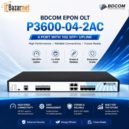 BDCOM EPON OLT P3600-04-2AC 4 Port with 10G SFP+ Uplink Image