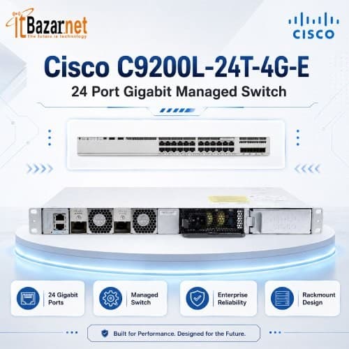 Cisco C9200L-24T-4G-E 24 Port Gigabit Managed Switch 4 Port 1G SFP Image