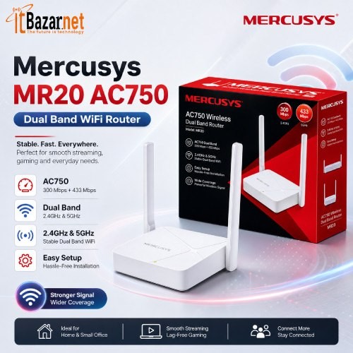 Mercusys MR20 AC750 Dual Band WiFi Router Image