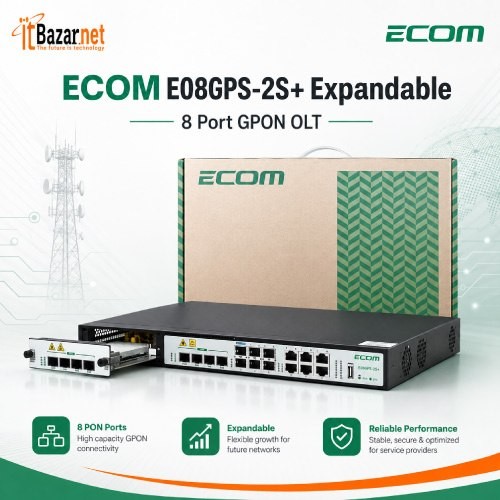 ECOM Gpon OLT E08GPS-2S+ Expandable 8Port 10G Uplink Image