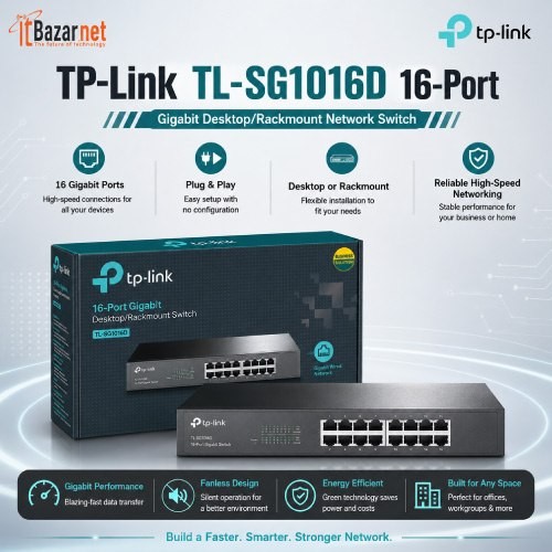 TPLink TLSG1016D 16Port Gigabit Unmanaged Switch