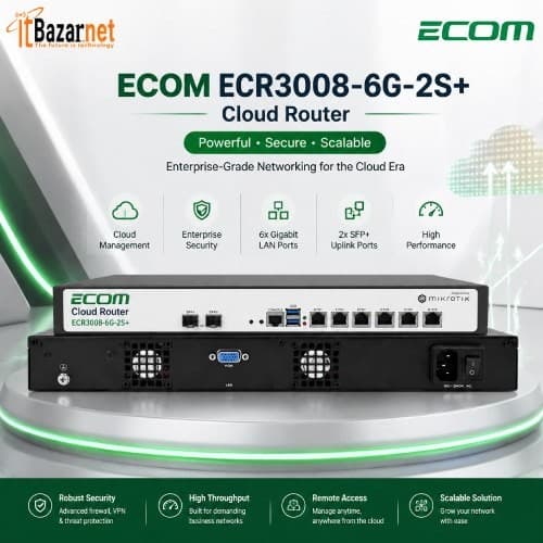 ECOM ECR3008-6G-2S+ 6Port Gigabit Router with 2×10G SFP+ Image