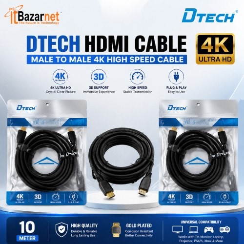 DTECH HDMI Cable DT-H008 10 Meter 4K Image