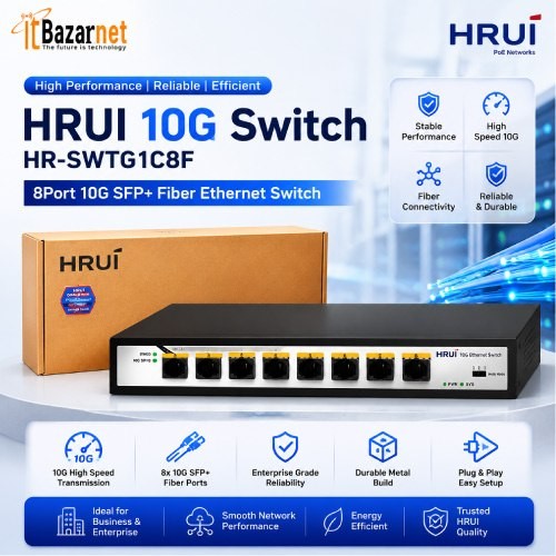 10G Switch HRUI HR-SWTG1C8F 8Port 10G SFP+ Image