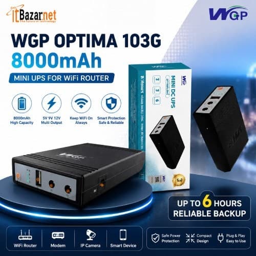 WGP Mini UPS OPTIMA 103G 8000mAh Mini UPS for WiFi Router 5V,9V,12V Output Image