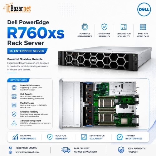 Dell Server PowerEdge R760xs Rack Server 2U Enterprise Server