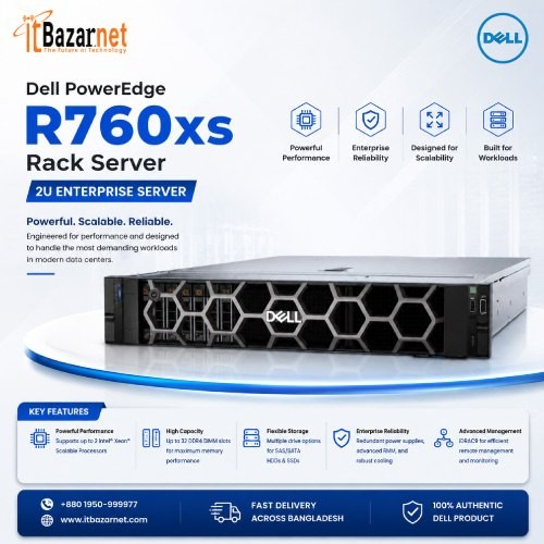 Dell Server PowerEdge R760xs Rack Server 2U Enterprise Server Image